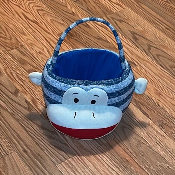 Sock Monkey Basket, Easter, Halloween, Storage, Blue - Picture 2 of 5